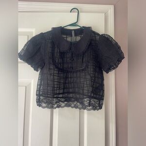 Anthropologie sheer black shirt